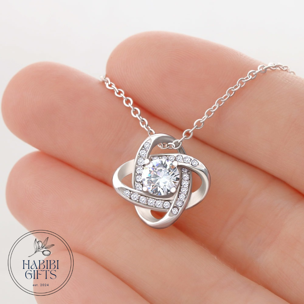 Eid Mubarak Love Knot Necklace - Roses