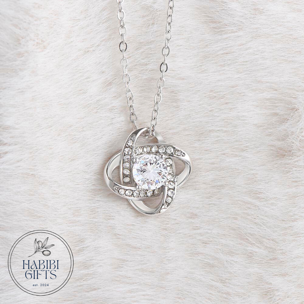 Eid Mubarak Love Knot Necklace - Roses