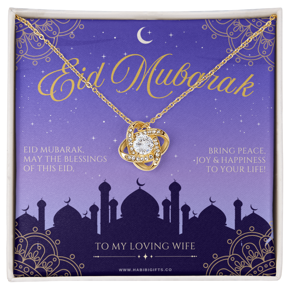 Eid Mubarak Love Knot Necklace - To My Loving Wife