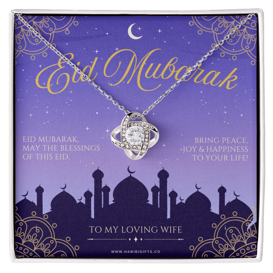 Eid Mubarak Love Knot Necklace - To My Loving Wife