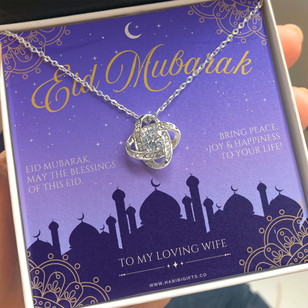 Eid Mubarak Love Knot Necklace - To My Loving Wife