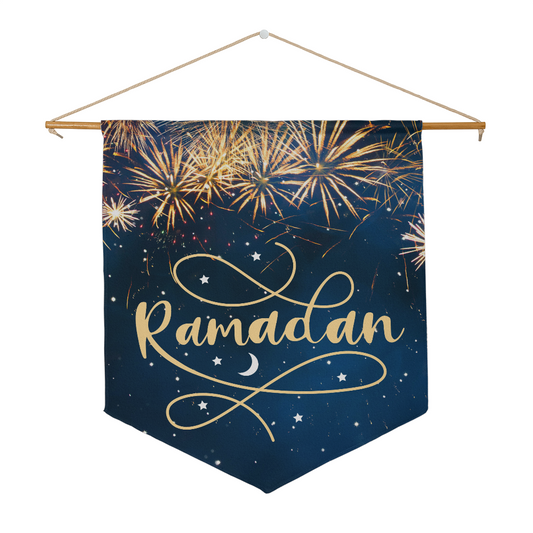 Ramadan Wall Pennant - Gold Fireworks