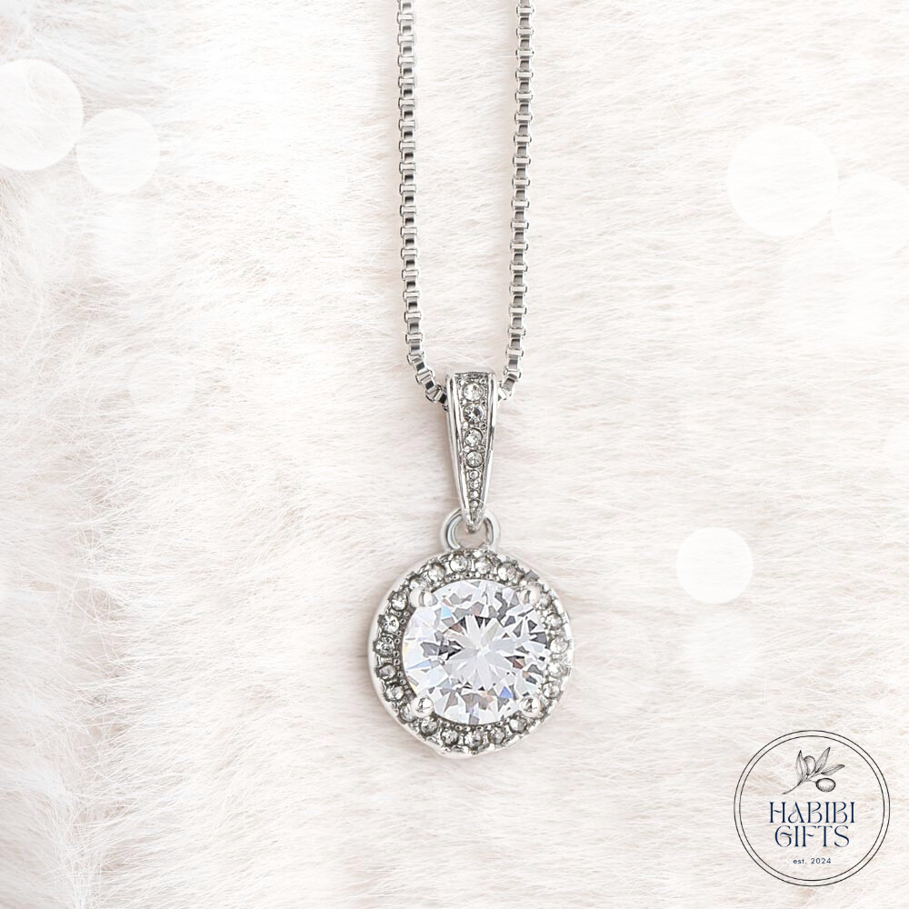 Eid Mubarak Full Moon Pendant - Roses