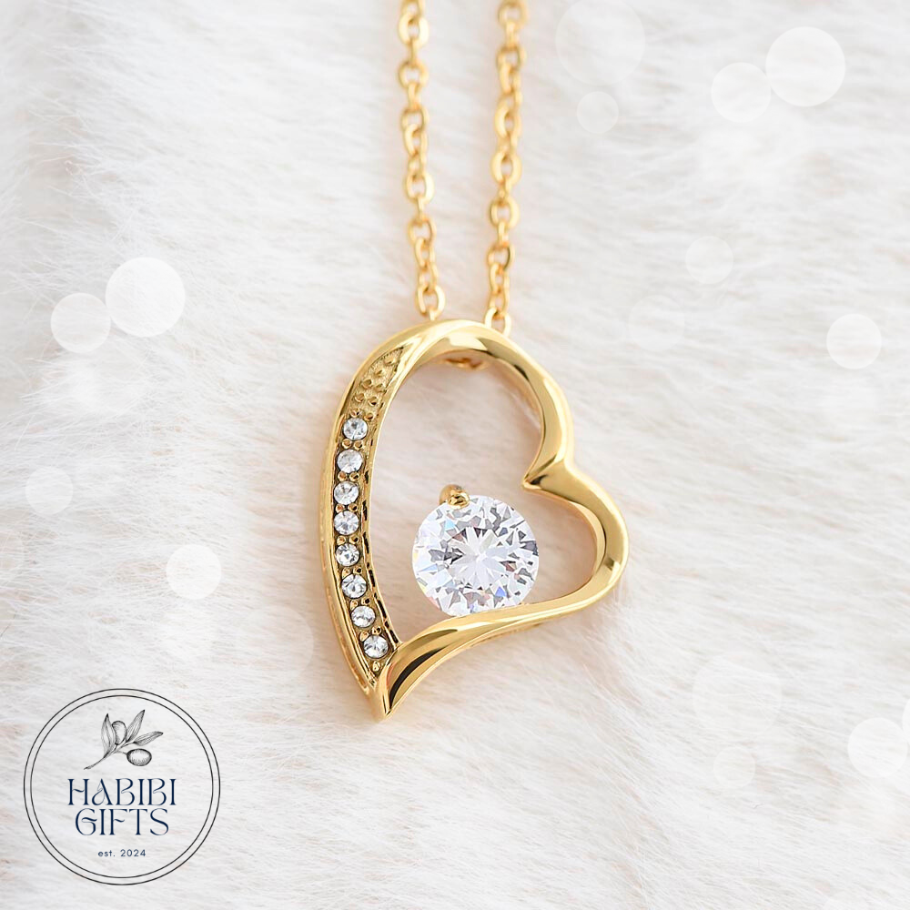 Eid Mubarak Heart Necklace - Roses