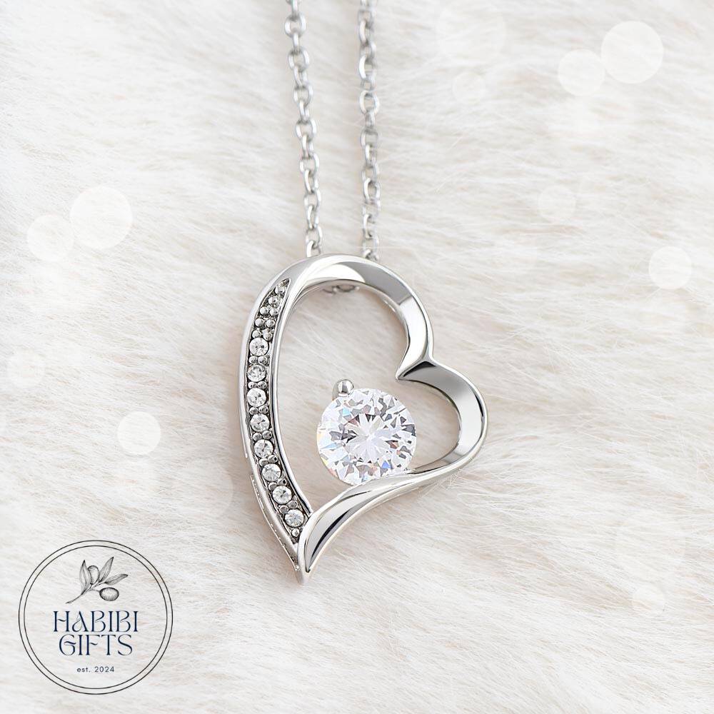 Eid Mubarak Heart Necklace - Roses