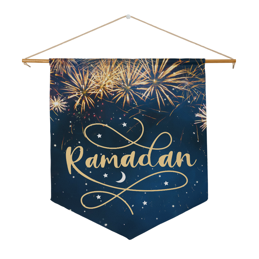 Ramadan Wall Pennant - Gold Fireworks
